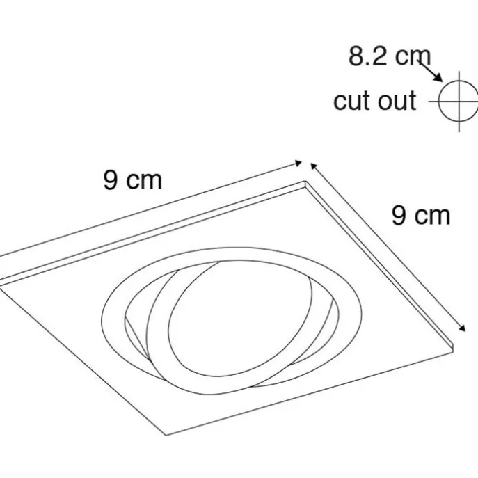 6er-Set Einbaustrahler Stahl neigbar - Lock 1