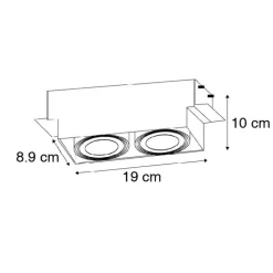3er-Set Einbaustrahler weiß GU10 schwenkbar randlos 2-flammig - Oneon
