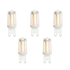 5er-Set G9 LED-Lampen klar 3,5W 480 lm 3000K