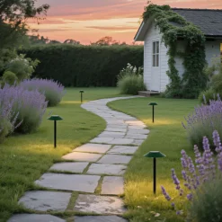 4er-Set grüne Erdspießstrahler inkl. LED IP44 Solar - Mushroom