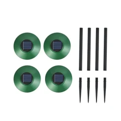 4er-Set grüne Erdspießstrahler inkl. LED IP44 Solar - Mushroom