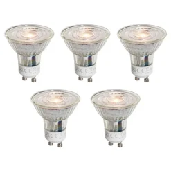5er-Set GU10 50mm LED-Glühbirnen Klar 4,5W 360 lm 2700K
