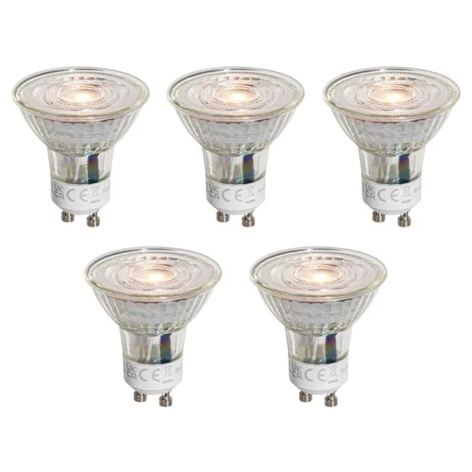 5er-Set GU10 50mm LED-Glühbirnen Klar 4,5W 360 lm 2700K