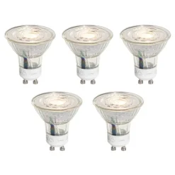 5er-Set GU10 50mm 3-Stufen-Dimmbare Kelvin LED-Lampen Klar 4,9W 450 lm 2000-2700K