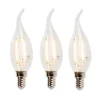 3er-Set LED-Filament-Kerzenlampe E14 3W 2700K 250lm F35 dimmbar klar