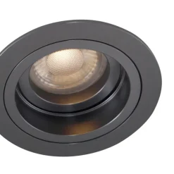 6er-Set moderne Einbaustrahler Gunmetal GU10 50mm Rund Neigbar - Chuck