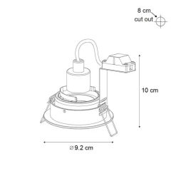 6er-Set moderne Einbaustrahler Gunmetal GU10 50mm Rund Neigbar - Chuck