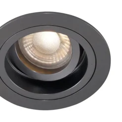 6er-Set moderne Einbaustrahler Gunmetal GU10 50mm Rund Neigbar - Chuck