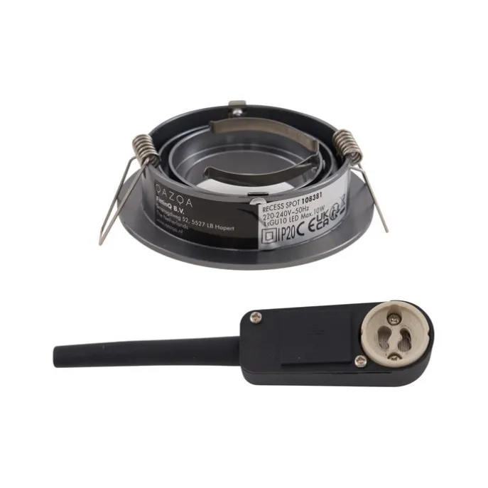 6er-Set moderne Einbaustrahler Gunmetal GU10 50mm rund schwenkbar - Rondoo