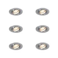 6er-Set moderne Einbaustrahler Stahl - Rondoo