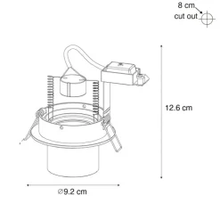 6er-Set moderne Einbaustrahler Dunkelbronze Rund Schwenkbar - Installa