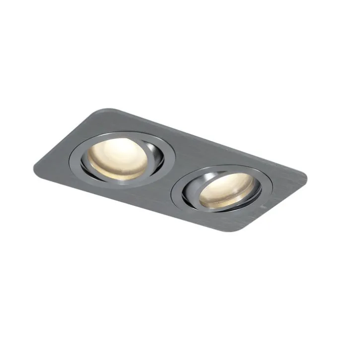 6er-Set Runde Einbaustrahler Gunmetal GU10 50mm Verstellbar IP44 2-Lichter - Alberto