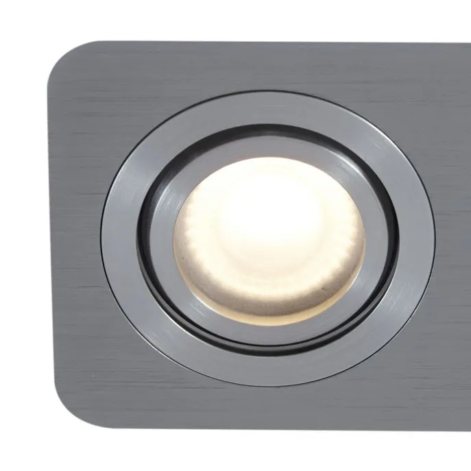 6er-Set Runde Einbaustrahler Gunmetal GU10 50mm Verstellbar IP44 2-Lichter - Alberto