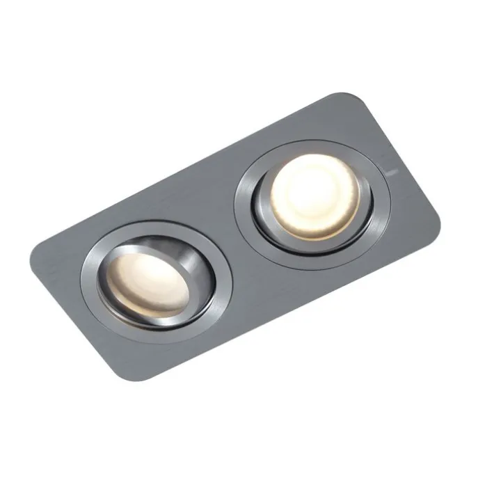 6er-Set Runde Einbaustrahler Gunmetal GU10 50mm Verstellbar IP44 2-Lichter - Alberto