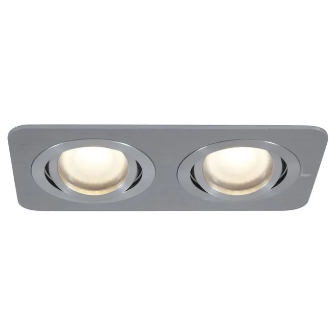 6er-Set Runde Einbaustrahler Gunmetal GU10 50mm Verstellbar IP44 2-Lichter - Alberto