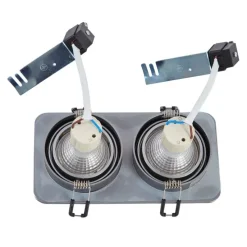 6er-Set Runde Einbaustrahler Gunmetal GU10 50mm Verstellbar IP44 2-Lichter - Alberto