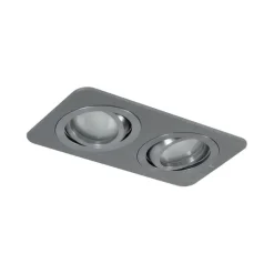 6er-Set Runde Einbaustrahler Gunmetal GU10 50mm Verstellbar IP44 2-Lichter - Alberto