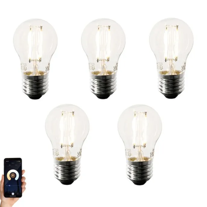 5er-Set Smart E27 LED-Glühbirnen P45 4,5W 470 lm 1800-4000K