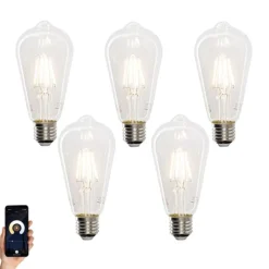 5er-Set Smart E27 LED-Glühbirnen ST64 4,5W 470 lm 1800-4000K