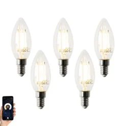 5er-Set Smart E14 LED-Lampen B35 4,5W 470 lm 2700K