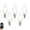 5er-Set Smart E14 LED-Lampen C35 Klar 4.2W 470 lm 2700-6500K
