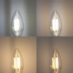 5er-Set Smart E14 LED-Lampen C35 Klar 4.2W 470 lm 2700-6500K