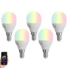 5er-Set Smart E14 LED-Lampen G45 Opal RGBW 4,9W 470 lm 2700-6500K