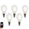 5er-Set Smart E14 LED-Lampen P45 Klar 4,2W 470 lm 2700-6500K