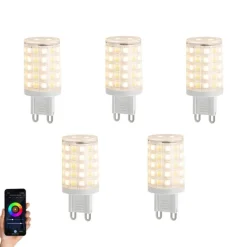 5er-Set Smart G9 Dimmbare LED-Lampen Klar 2.5W 250 lm 2700-6500K