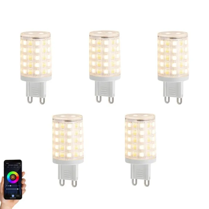 5er-Set Smart G9 Dimmbare LED-Lampen Klar 2.5W 250 lm 2700-6500K