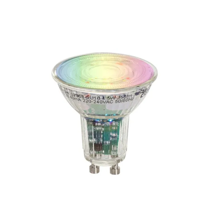 5er-Set Smart GU10 50 LED-Lampen Klar RGBW 4,5W 350 lm 2700-6000K