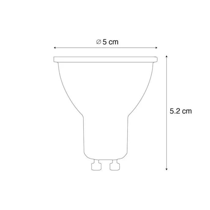 5er-Set Smart GU10 50 LED-Lampen Klar RGBW 4,5W 350 lm 2700-6000K