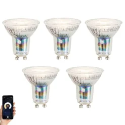 5er-Set Smart GU10 50mm Dimmbare LED-Lampen 4,7W 345 lm 2700-6500K