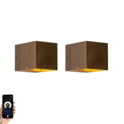 2er-Set Smart Wandleuchten Dunkelbronze 8 cm Inkl. Wifi G9 - Transfer