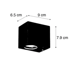 3er-Set smarte Wandleuchten schwarz GU10 50mm IP44 - Baleno