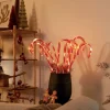 5er-Set Weihnachtsstecker rot mit weißen Zuckerstangen inkl. LED mit Timer IP44 - Melchior