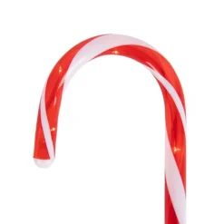 5er-Set Weihnachtsstecker rot mit weißen Zuckerstangen inkl. LED mit Timer IP44 - Melchior