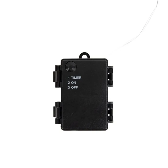 5er-Set Weihnachtsstecker rot mit weißen Zuckerstangen inkl. LED mit Timer IP44 - Melchior