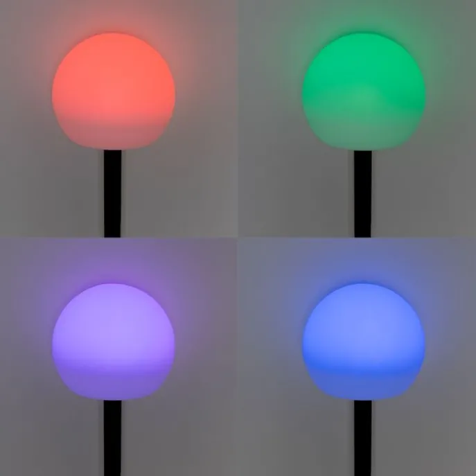 Gartenleuchte weiß 20 cm inkl. LED IP44 Solar RGBW - Ludger