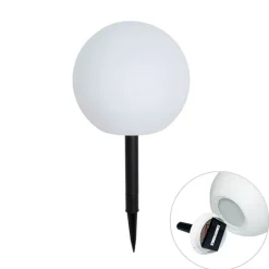 Gartenleuchte weiß 25 cm inkl. LED IP44 Solar RGBW - Ludger