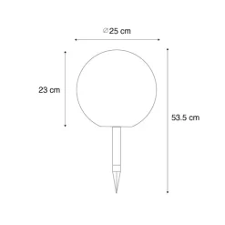 Gartenleuchte weiß 25 cm inkl. LED IP44 Solar RGBW - Ludger