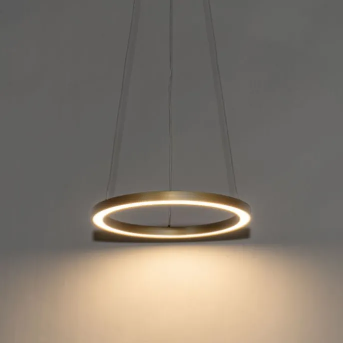 Goldene Pendelleuchte 40 cm inkl. LED 3-stufig dimmbar - Girello