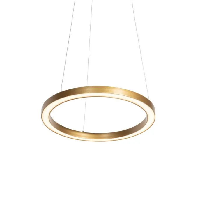 Goldene Pendelleuchte 40 cm inkl. LED 3-stufig dimmbar - Girello