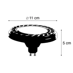 GU10 dimmbare LED AR111 schwarz 8W 600 lm 2700K