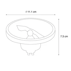 GU10 dimmbare LED-Lampe AR111 weiß 11W 810 lm 2700K