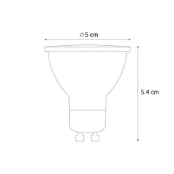 GU10 50mm 3-Stufen-Dimmbar in Kelvin LED-Lampe Klar 4,5W 380 lm 2000-2700K