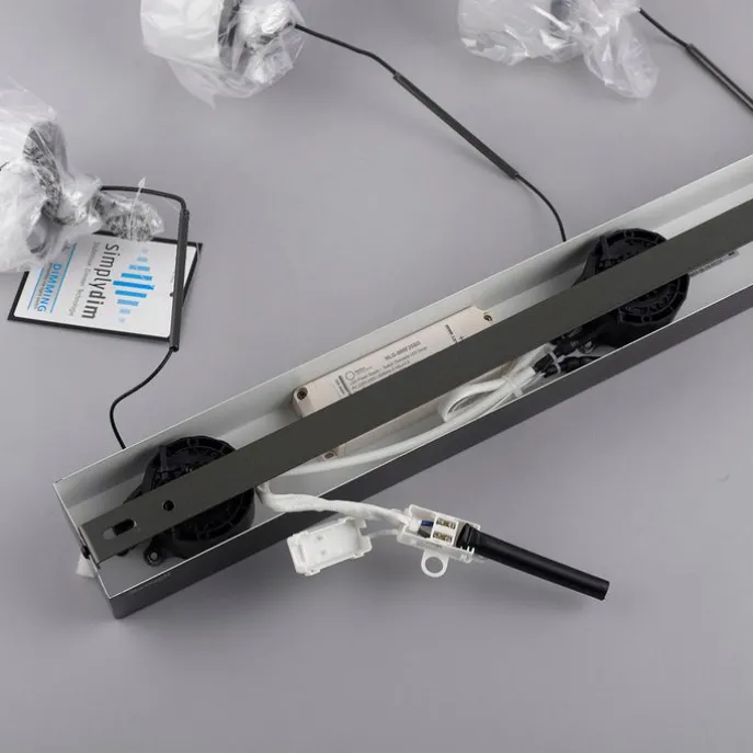 Hanglamp zwart met smoke glas incl. LED 3-lichts easylift - Rika