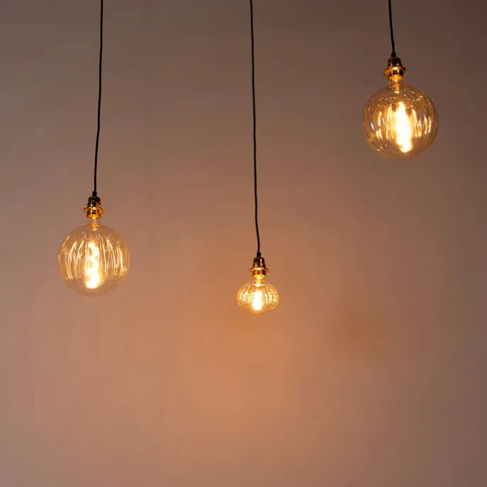 Hängelampe gold 3-flammig inkl. LED amber dimmbar - Cava Luxe