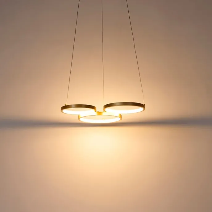 Hängelampe gold inkl. LED 3-Stufen dimmbar 3-flammig - Rondas