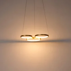 Hängelampe gold inkl. LED 3-Stufen dimmbar 3-flammig - Rondas